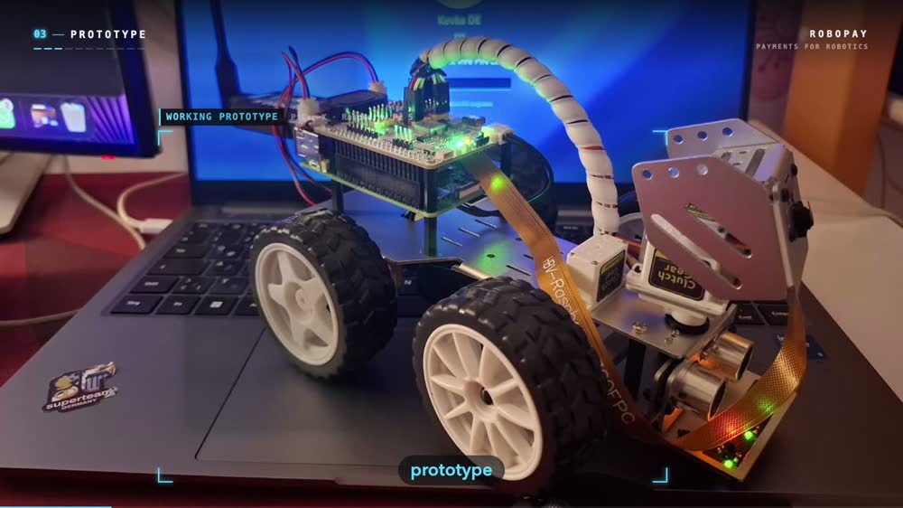 The RoboPay PiCar-X prototype with its circuit boards